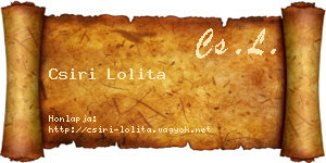 Csiri Lolita névjegykártya